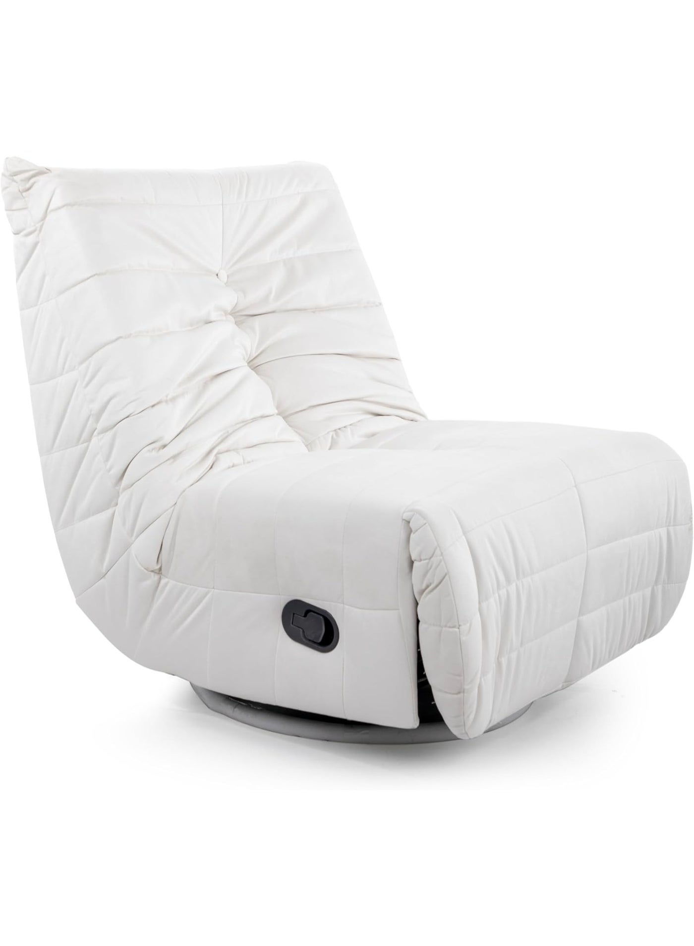 Multi Home Furniture Recliner Chair – Lazy Sofa Chair with Manual, Side Pocket, 360° Swivel Rocking Motion Armchair, Velvet Fabric Recliner Sofa Single Sofa Chair for Living Room (White)
